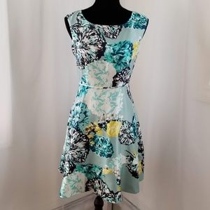 Turquoise Sleeveless A-Line Dress
